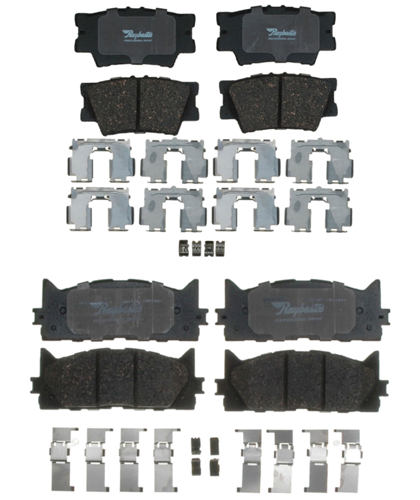 Kit De Balatas Cerámicas Delanteras Y Traseras Professional Grade