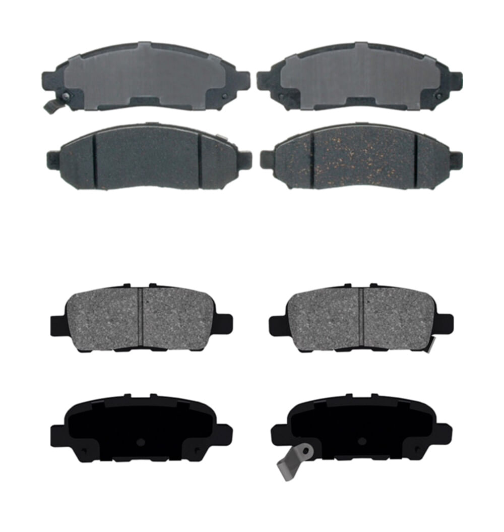 Kit De Balatas Cerámicas Delanteras Y Traseras Service Grade