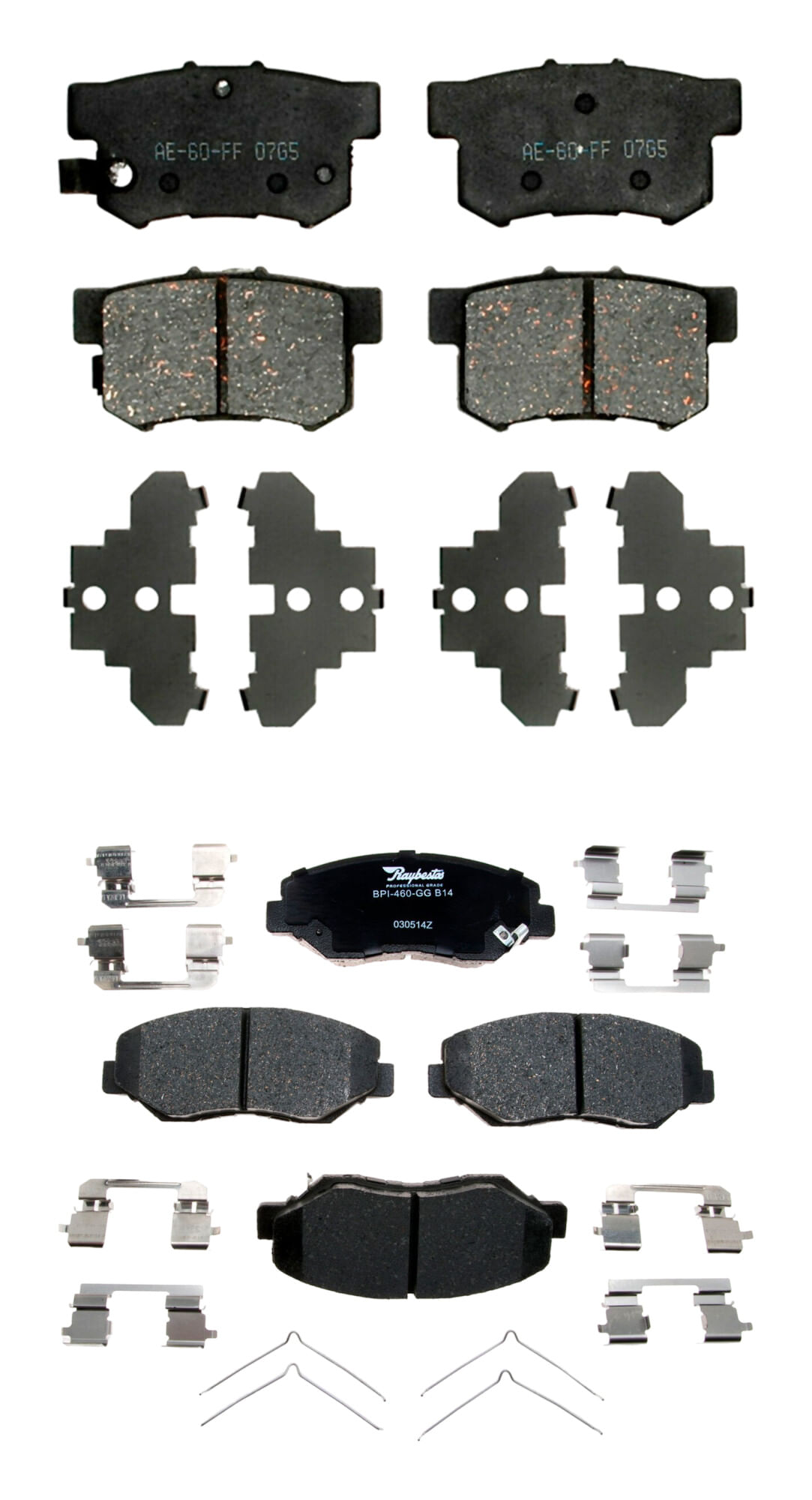 Kit De Balatas Cerámicas Delanteras Y Traseras Professional Grade