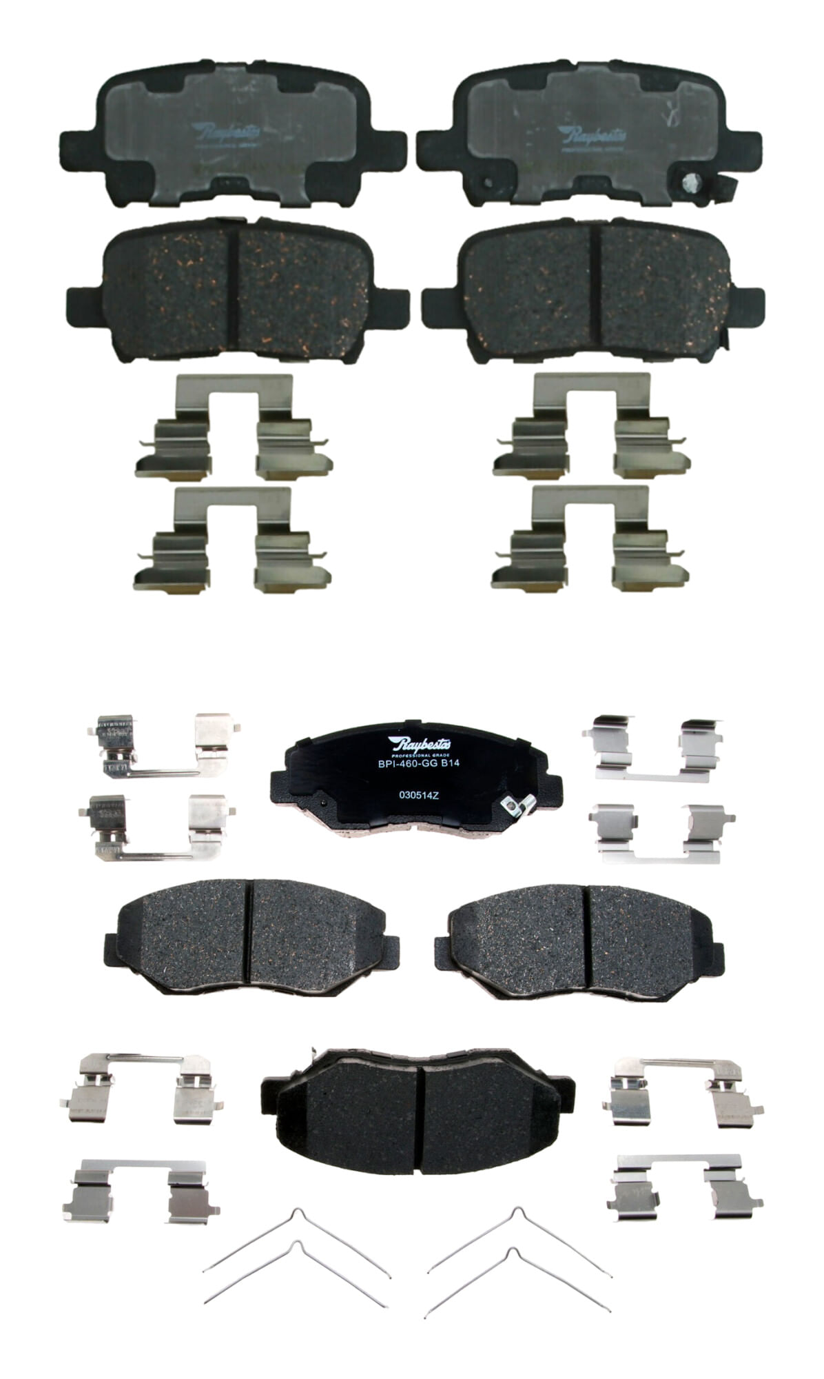 Kit De Balatas Cerámicas Delanteras Y Traseras Professional Grade