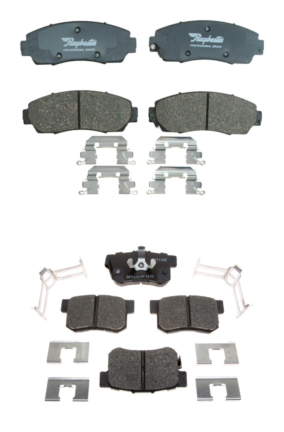 Kit De Balatas Cerámicas Delanteras Y Traseras Professional Grade