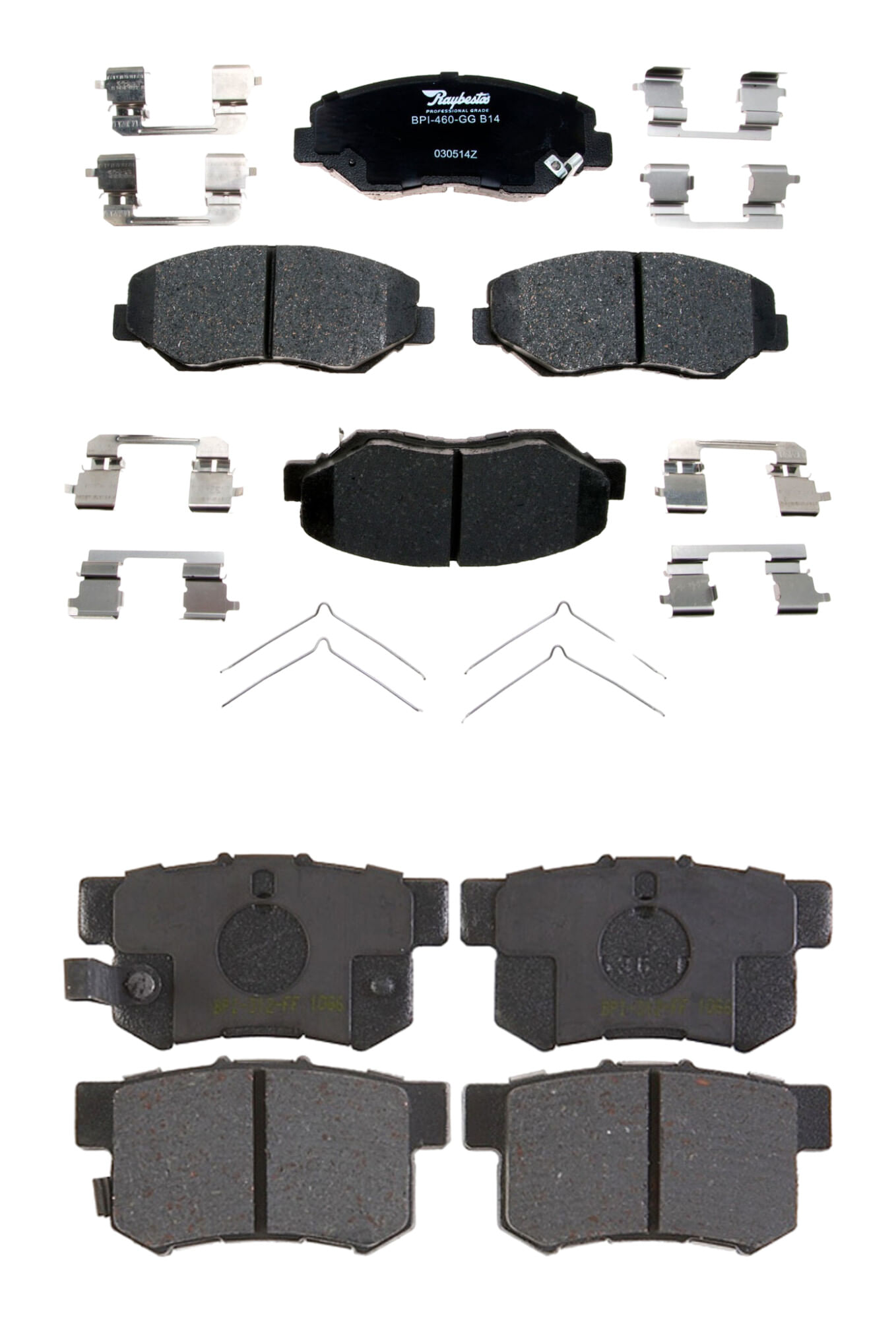 Kit De Balatas Cerámicas Delanteras Y Traseras Professional Grade