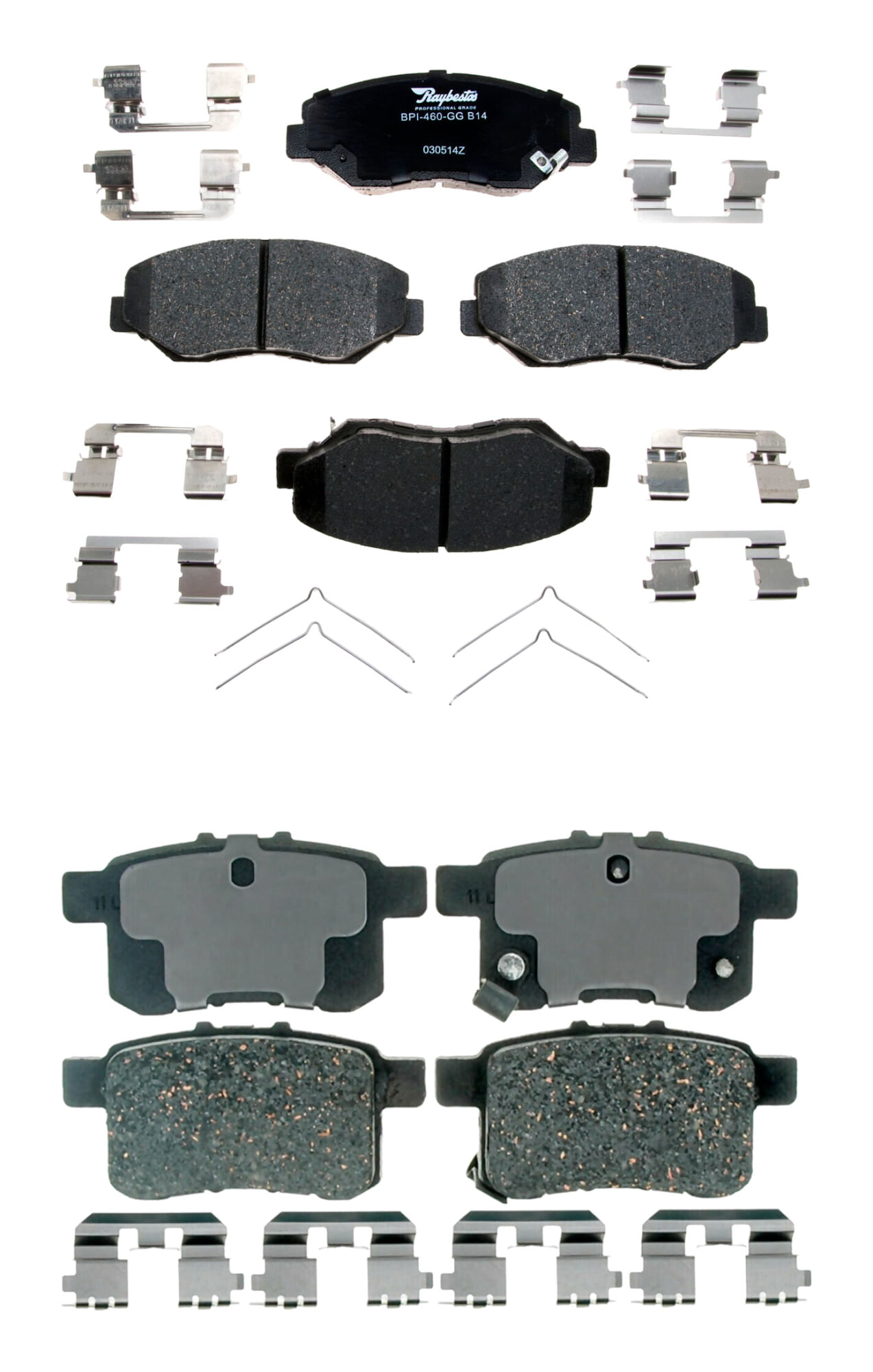 Kit De Balatas Cerámicas Delanteras Y Traseras Professional Grade