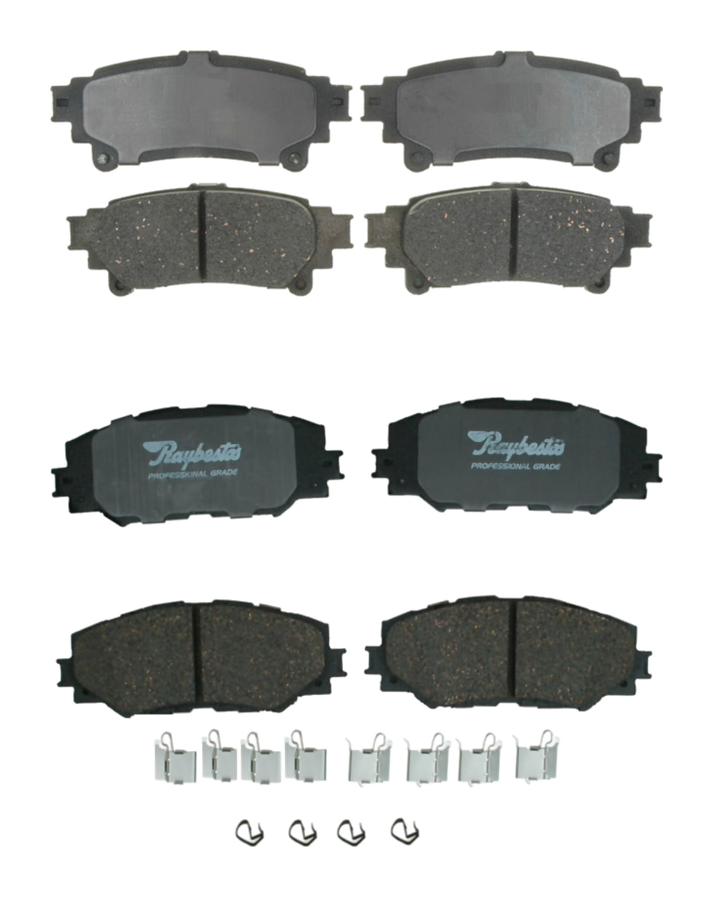 Kit De Balatas Cerámicas Delanteras Y Traseras Professional Grade