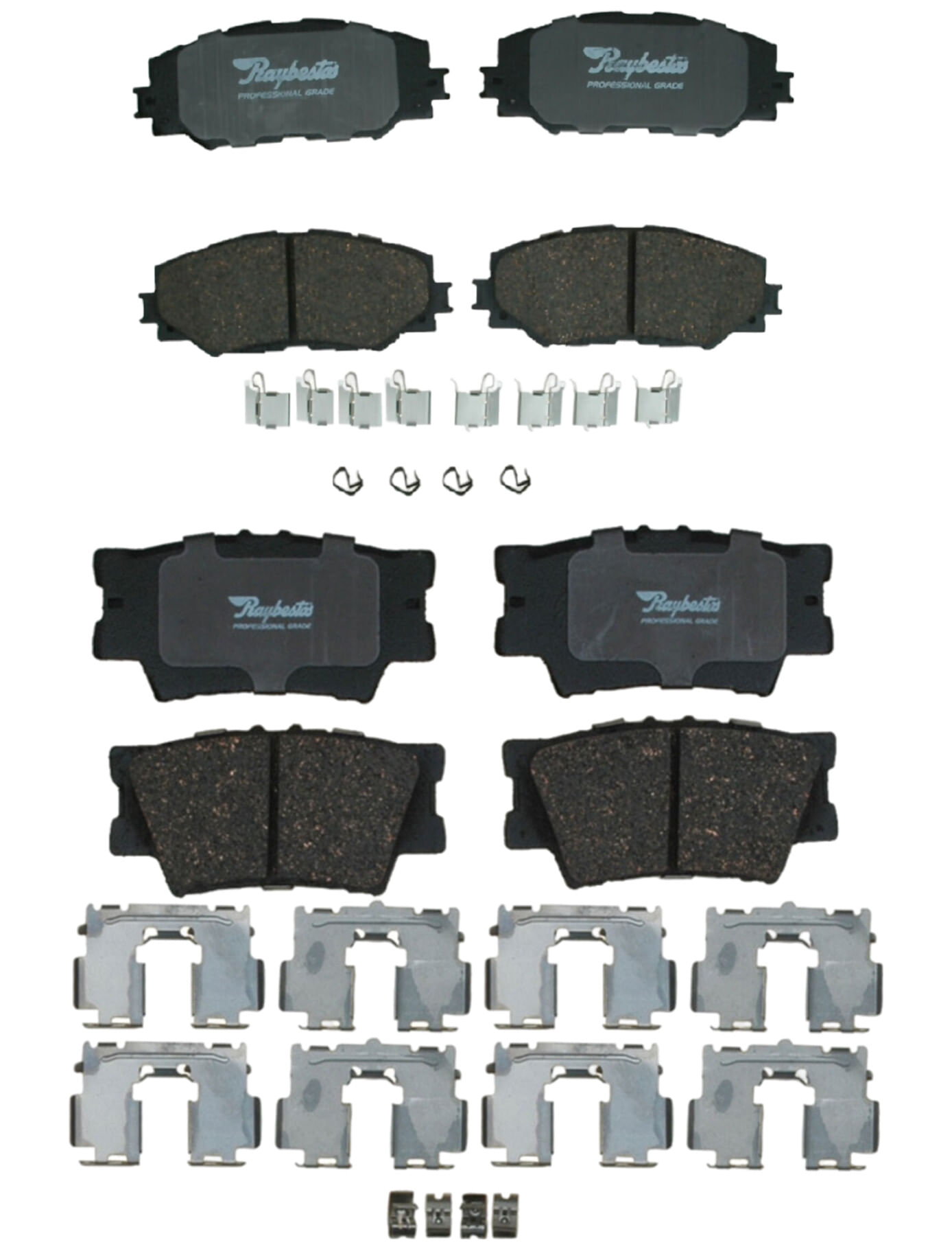Kit De Balatas Cerámicas Delanteras Y Traseras Professional Grade