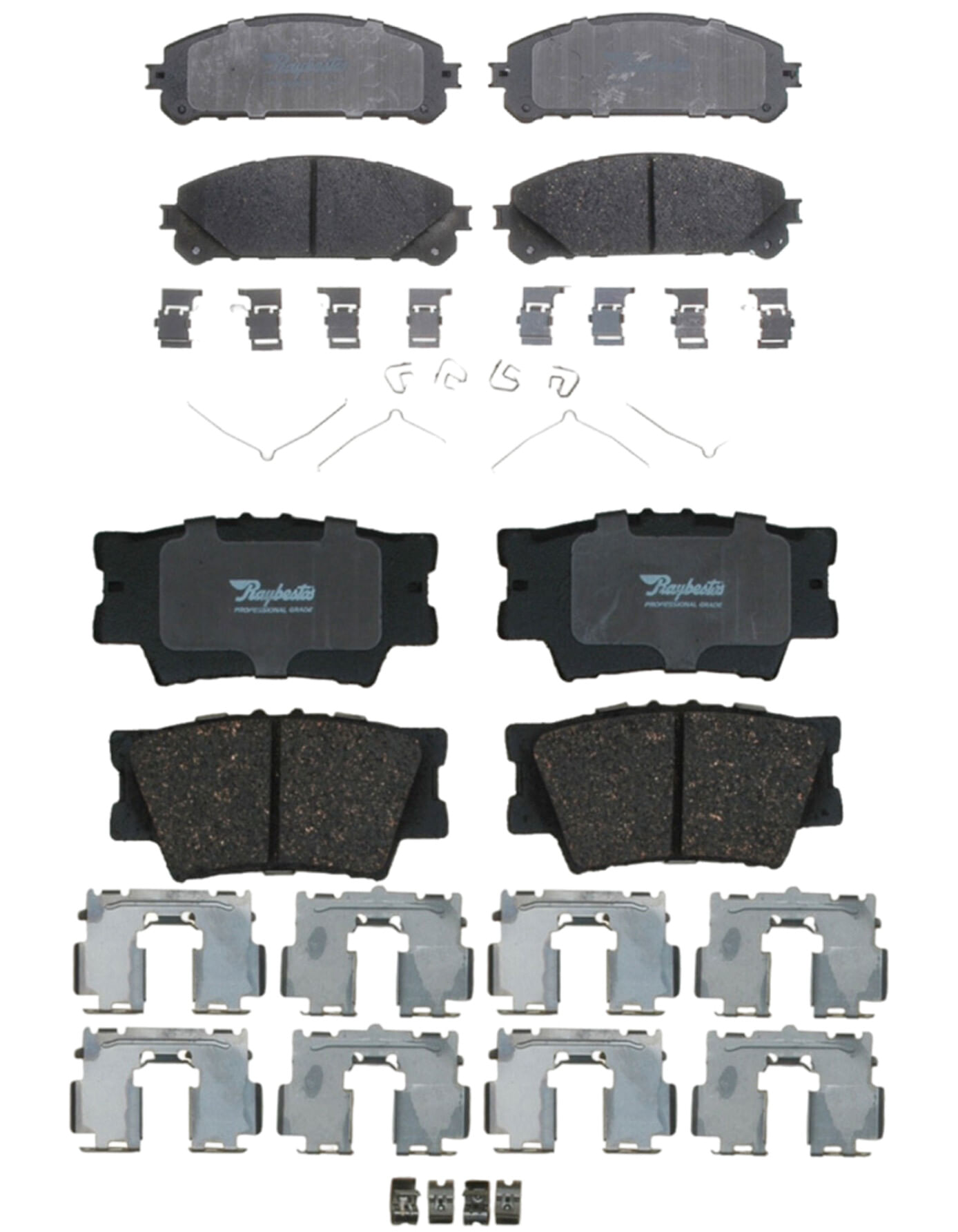 Kit De Balatas Cerámicas Delanteras Y Traseras Professional Grade