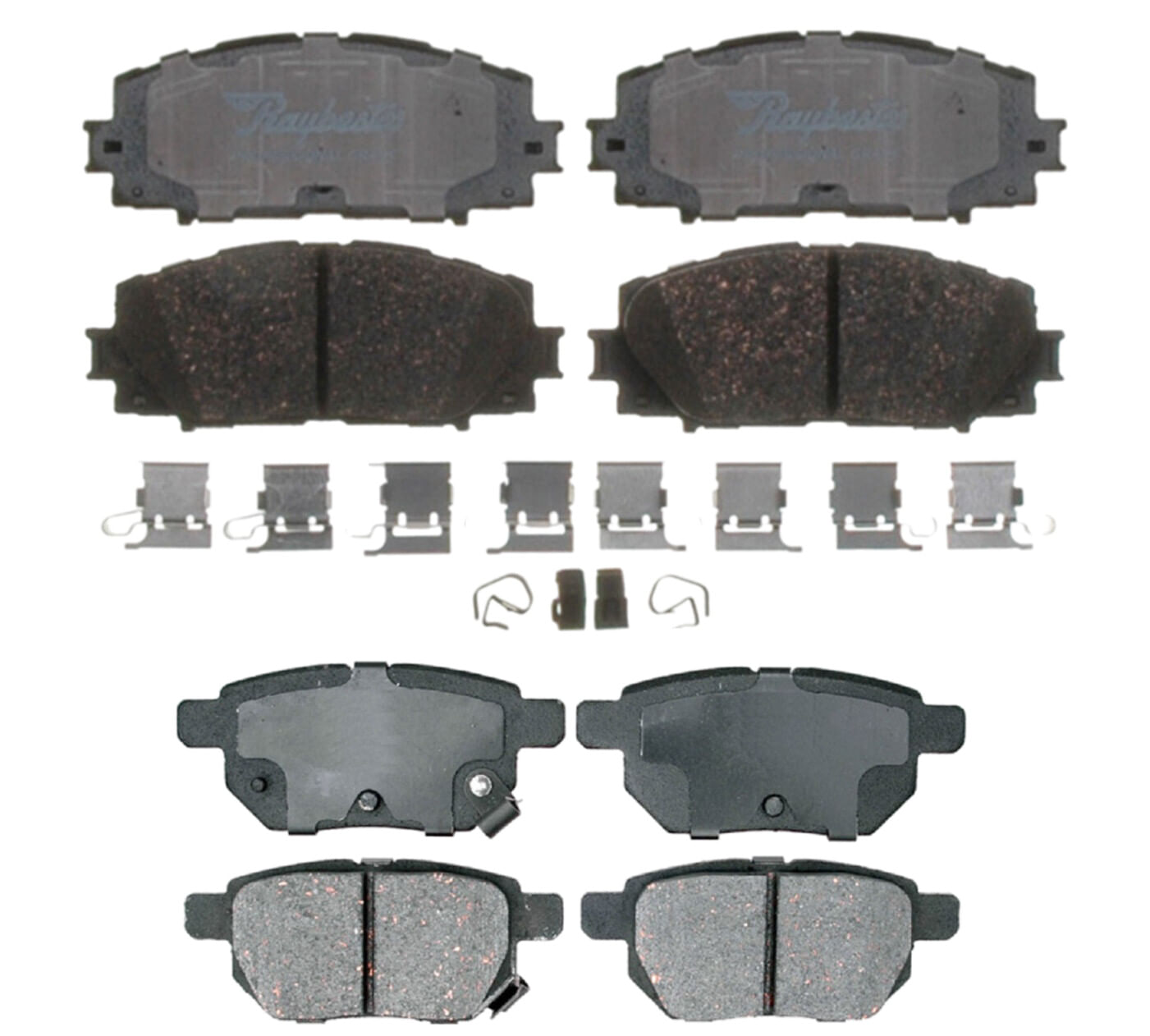 Kit De Balatas Cerámicas Delanteras Y Traseras Professional Grade