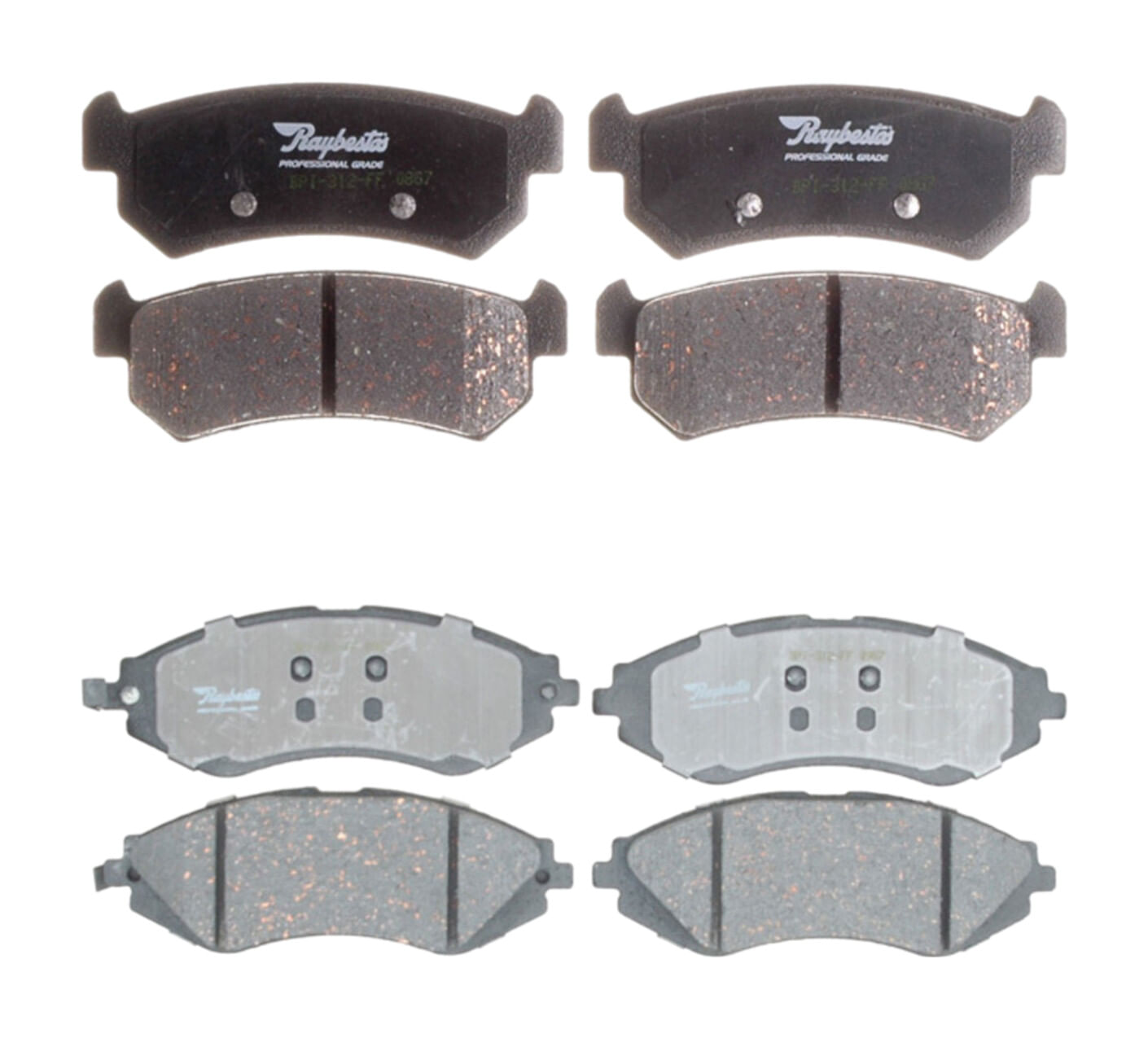 Kit De Balatas Cerámicas Delanteras Y Traseras Professional Grade