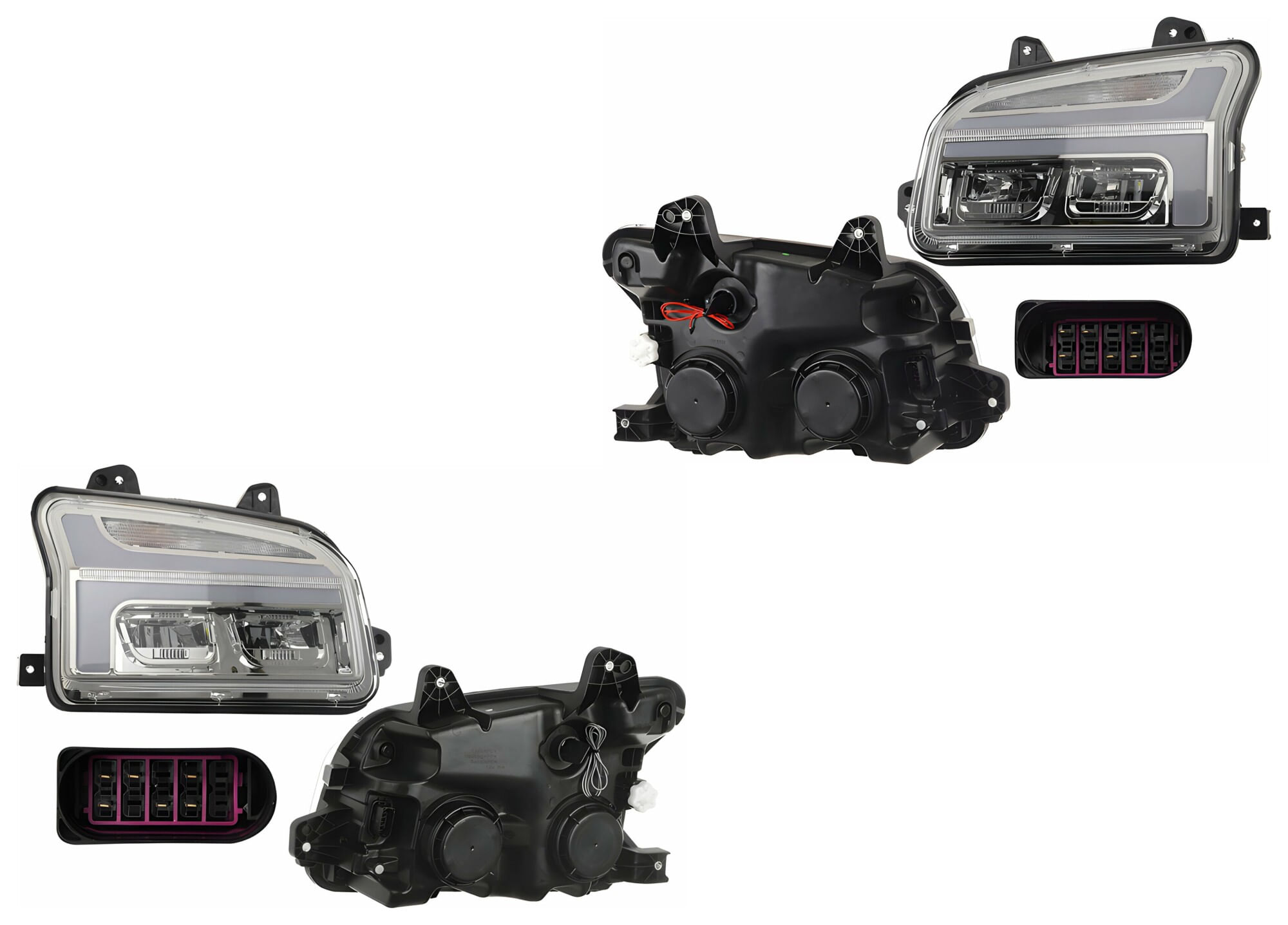 Par De Faros Con Leds Fondo Cromado