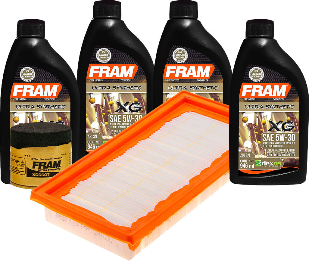 Kit De Aceite Sintético 5W30, Filtro De Aire Y Filtro Para Aceite Sintético (6 Piezas)