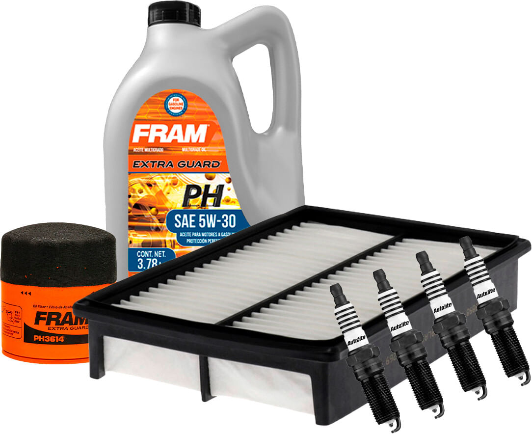 Kit De Afinación Con Aceite 5W30 Mineral, Bujías Platino Y Filtros De Aceite Aire (7 Piezas)