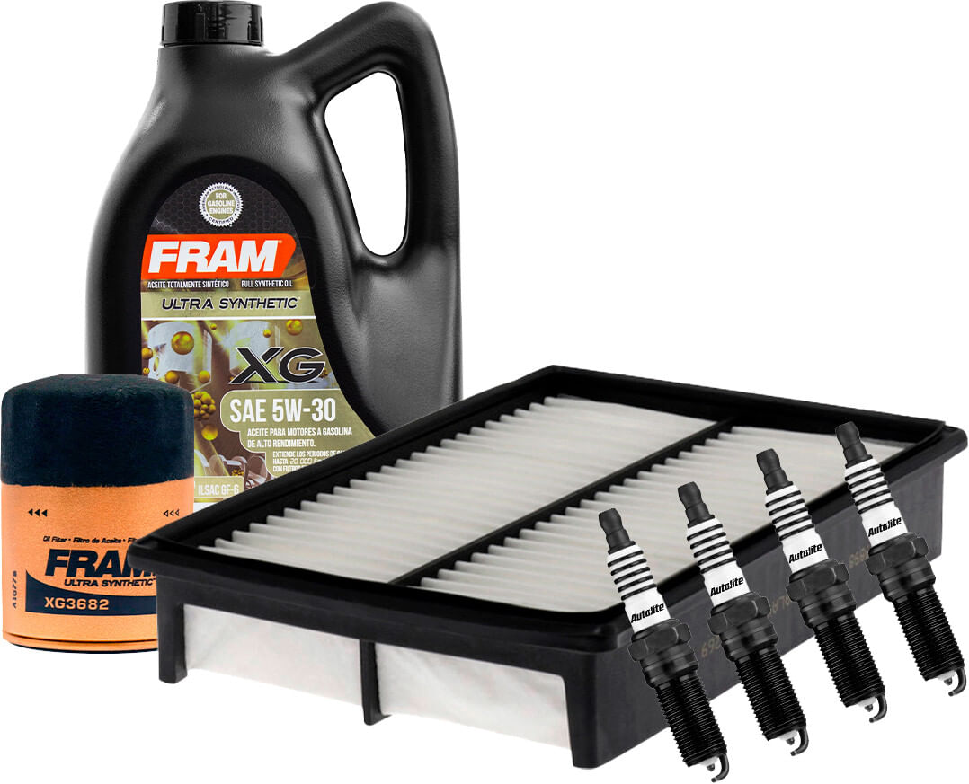 Kit De Afinación Con Aceite 5W30 Sintético, Bujías Platino Y Filtros De Aceite Aire (7 Piezas)