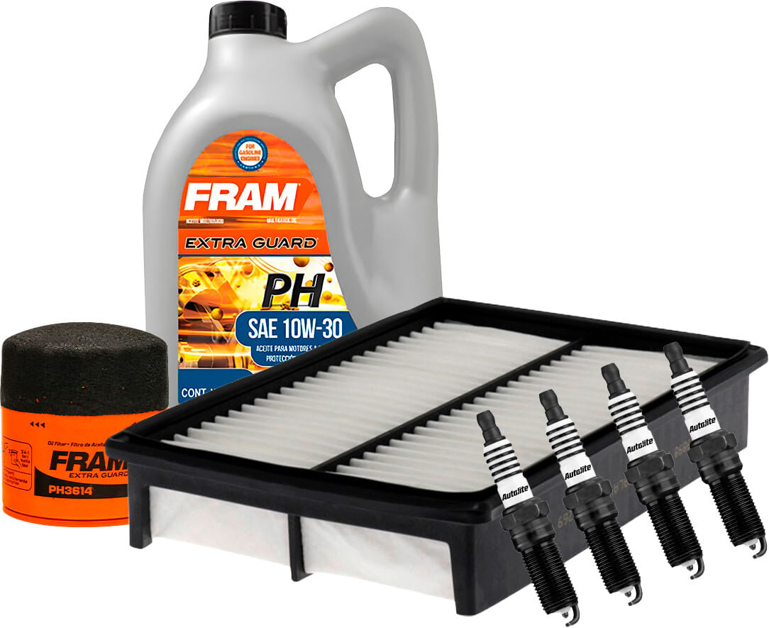 Kit De Afinación Con Aceite 10W30 Mineral, Bujías Platino Y Filtros De Aceite Aire (7 Piezas)