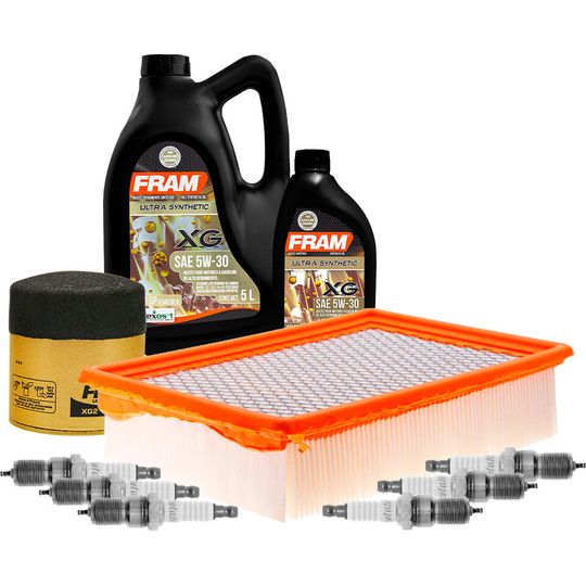 fram-autolite-kit-de-afinacion-con-aceite-5w30-sintetico-bujias-platino-y-filtros-de-aceite-aire-10-piezas-mazda-tribute-2008-tribute-v6-3-0l-0