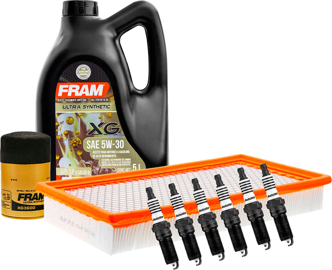 Kit De Afinación Con Aceite 5W30 Sintético, Bujías Platino Y Filtros De Aceite Aire (9 Piezas)