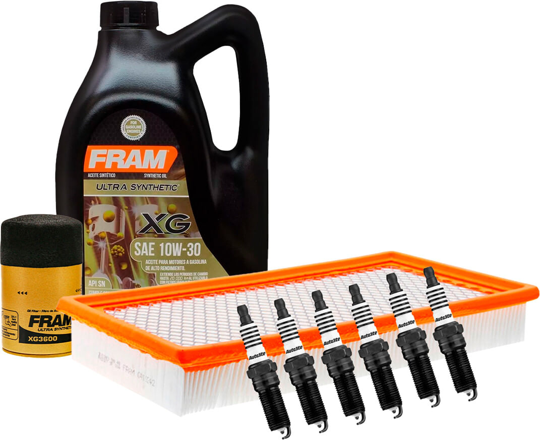 Kit De Afinación Con Aceite 10W30 Sintético, Bujías Platino Y Filtros De Aceite Aire (9 Piezas)
