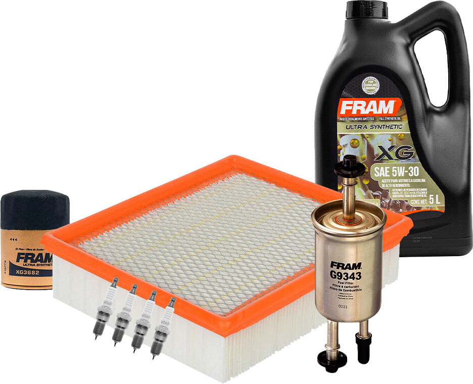 Kit De Afinación Con Aceite 5W30 Sintético, Bujías Platino Y Filtros De Aceite Aire Gasolina (8 Piezas)