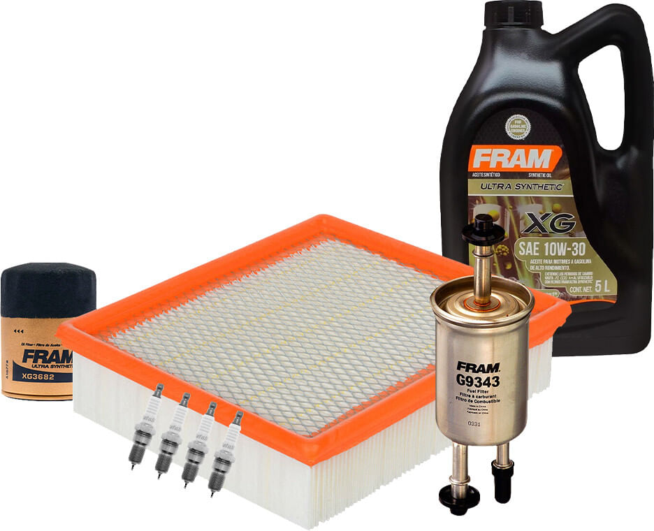 Kit De Afinación Con Aceite 10W30 Sintético, Bujías Platino Y Filtros De Aceite Aire Gasolina (8 Piezas)