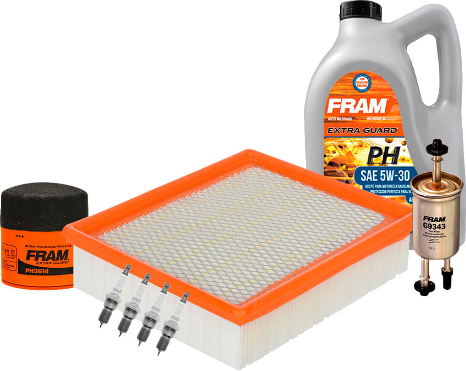 Kit De Afinación Con Aceite 5W30 Mineral, Bujías Platino Y Filtros De Aceite Aire Gasolina (8 Piezas)