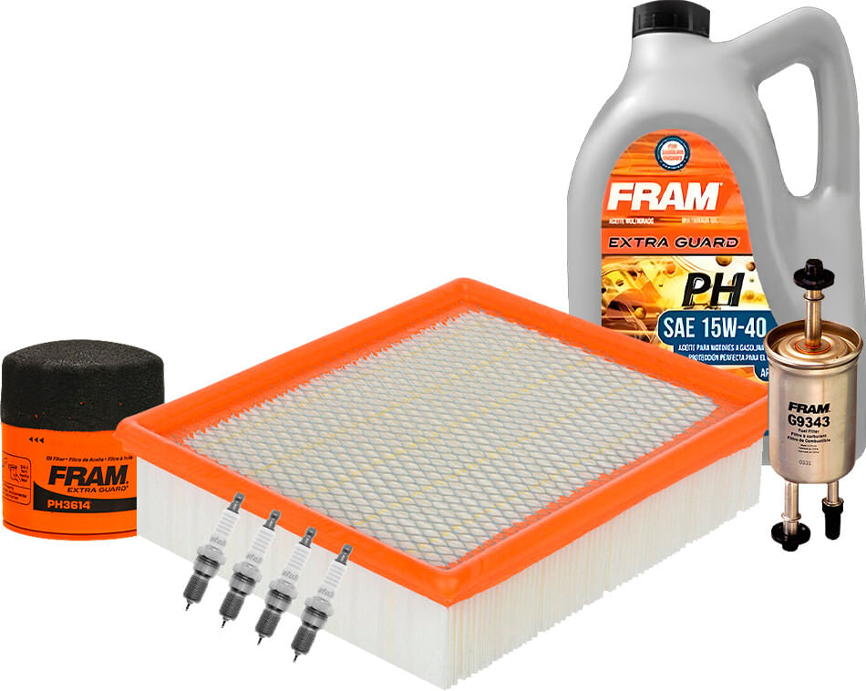 Kit De Afinación Con Aceite 15W40 Mineral, Bujías Platino Y Filtros De Aceite Aire Gasolina (8 Piezas)
