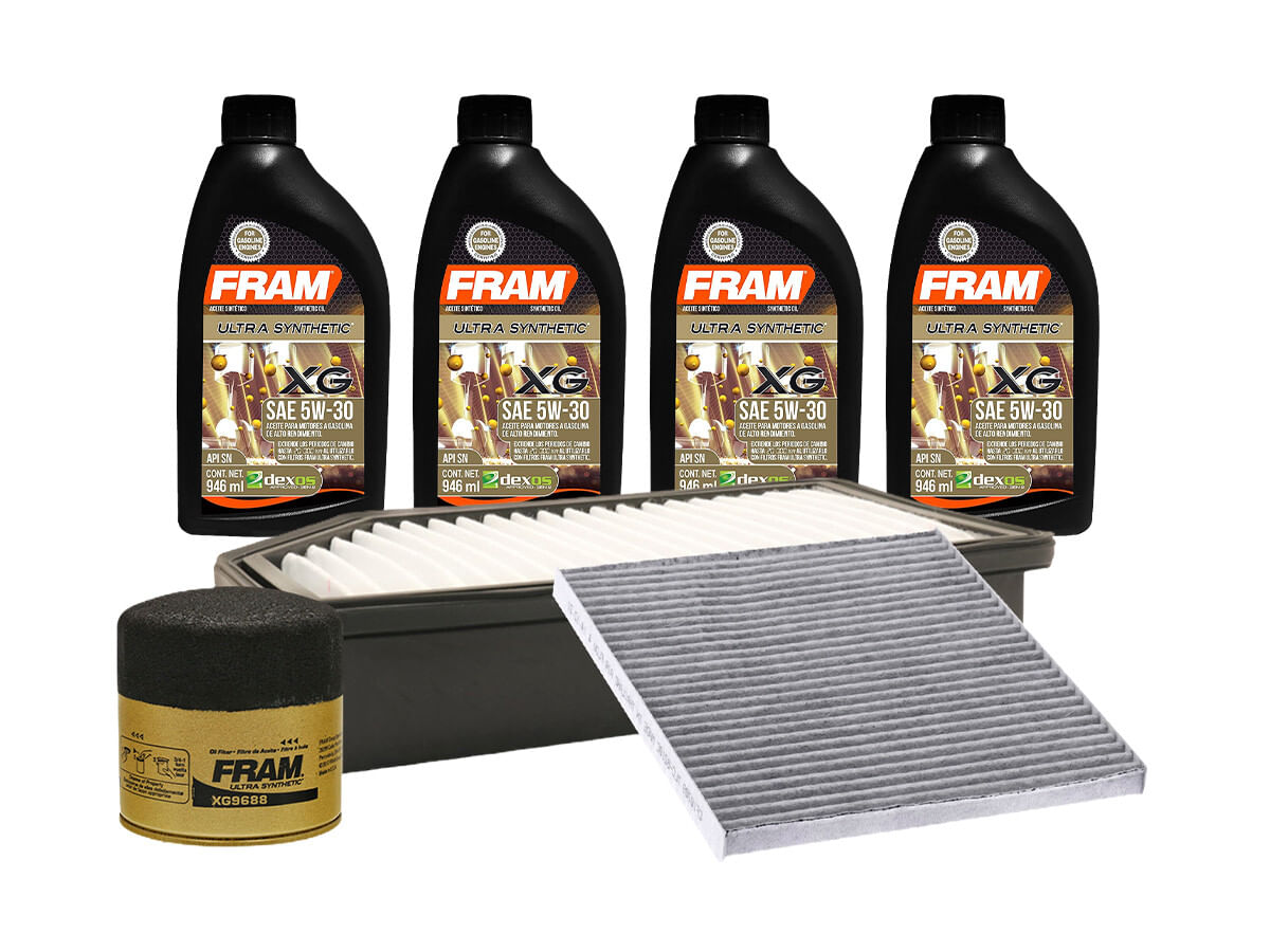 Kit De Aceite Sintético 5W30, Filtro De Aire, Filtro Para Aceite Sintético Y Filtro De Cabina (7 Piezas)