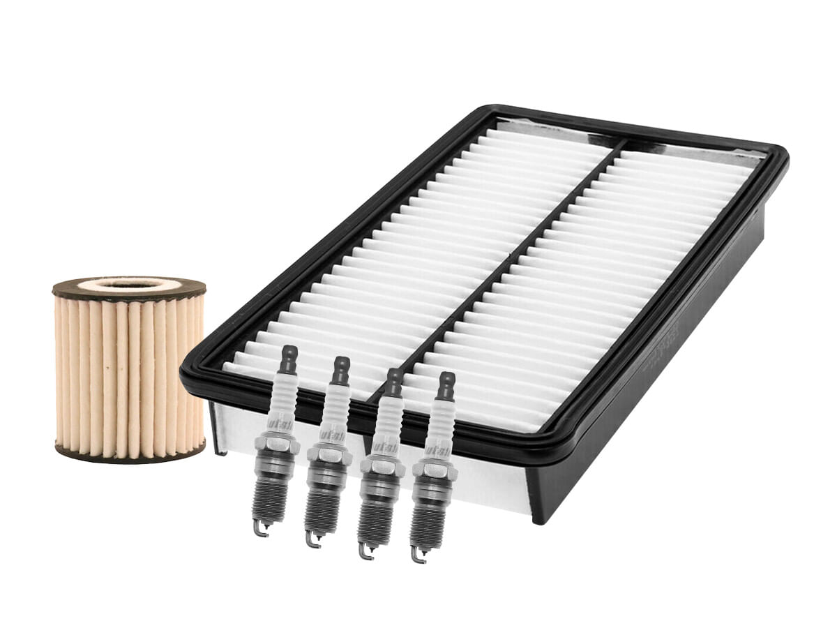 Kit De Bujías Doble Platino, Filtro De Aire Y Filtro Para Aceite Sintético (6 Piezas)