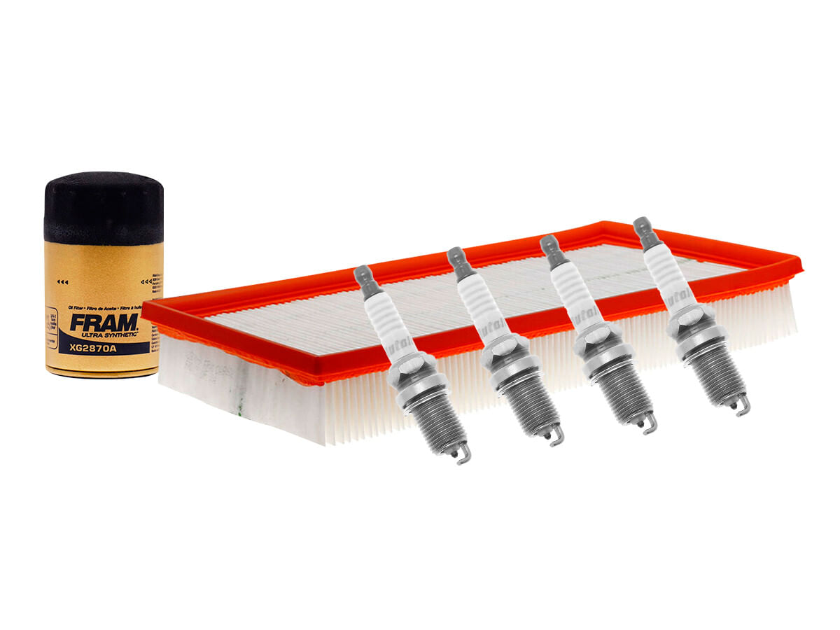 Kit De Bujías Doble Platino, Filtro De Aire Y Filtro Para Aceite Sintético (6 Piezas)