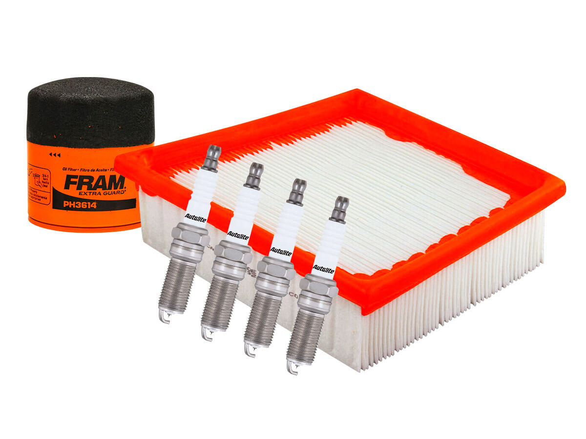 Kit De Bujías Doble Platino, Filtro De Aire Y Filtro De Aceite (6 Piezas)