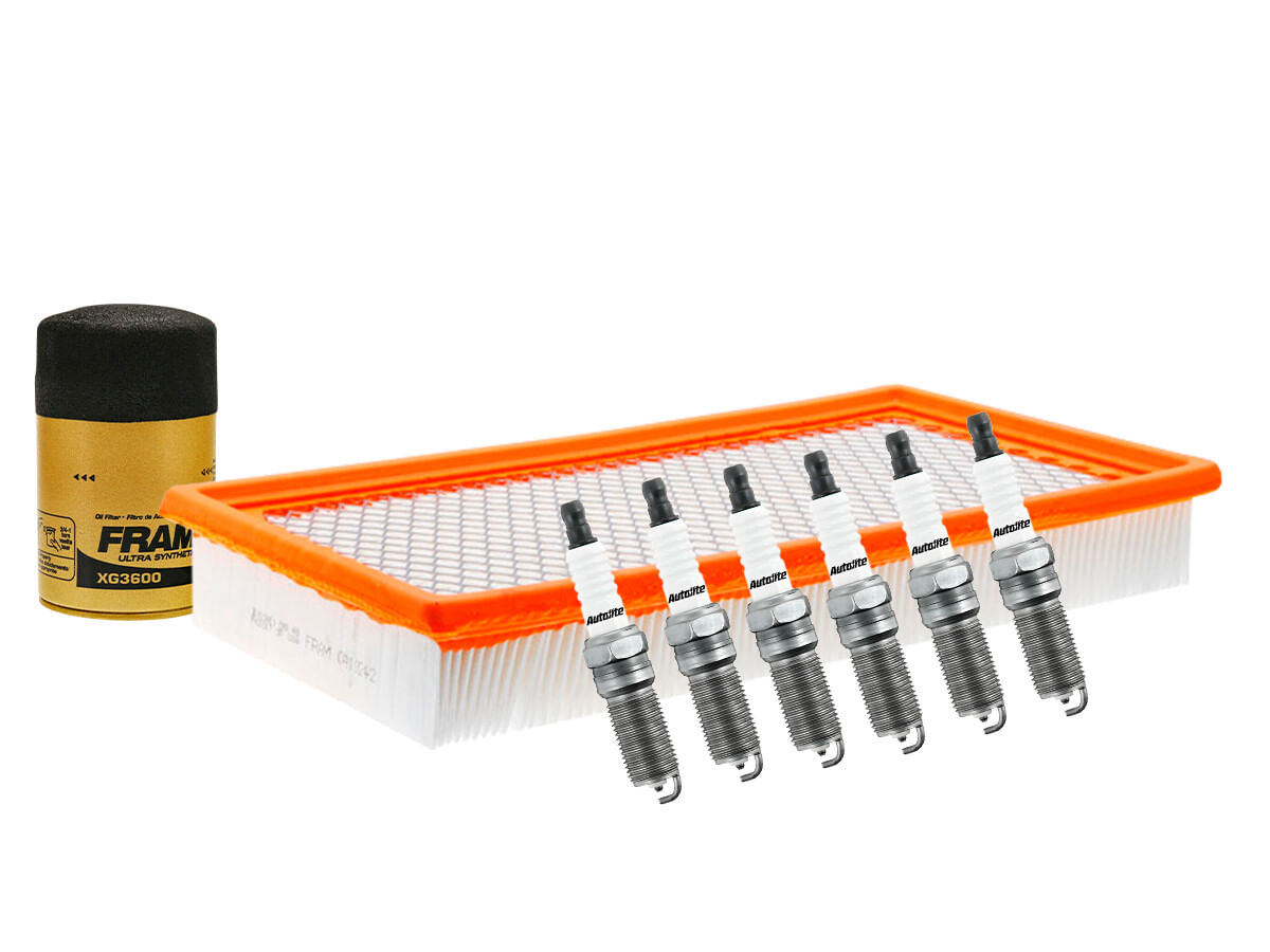 Kit De Bujías Doble Platino, Filtro De Aire Y Filtro Para Aceite Sintético (8 Piezas)