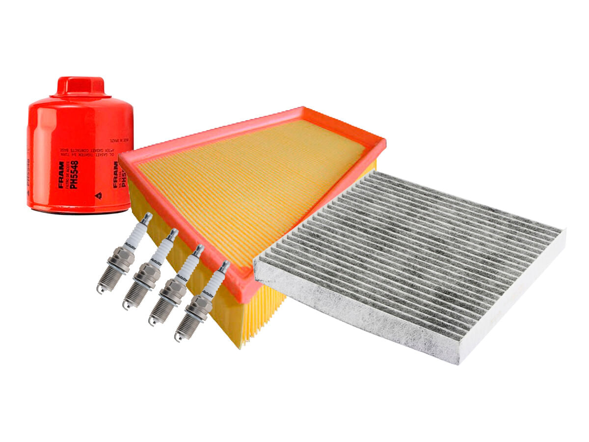Kit De Bujías Cobre, Filtro De Aire, Filtro De Aceite Y Filtro De Cabina (7 Piezas)