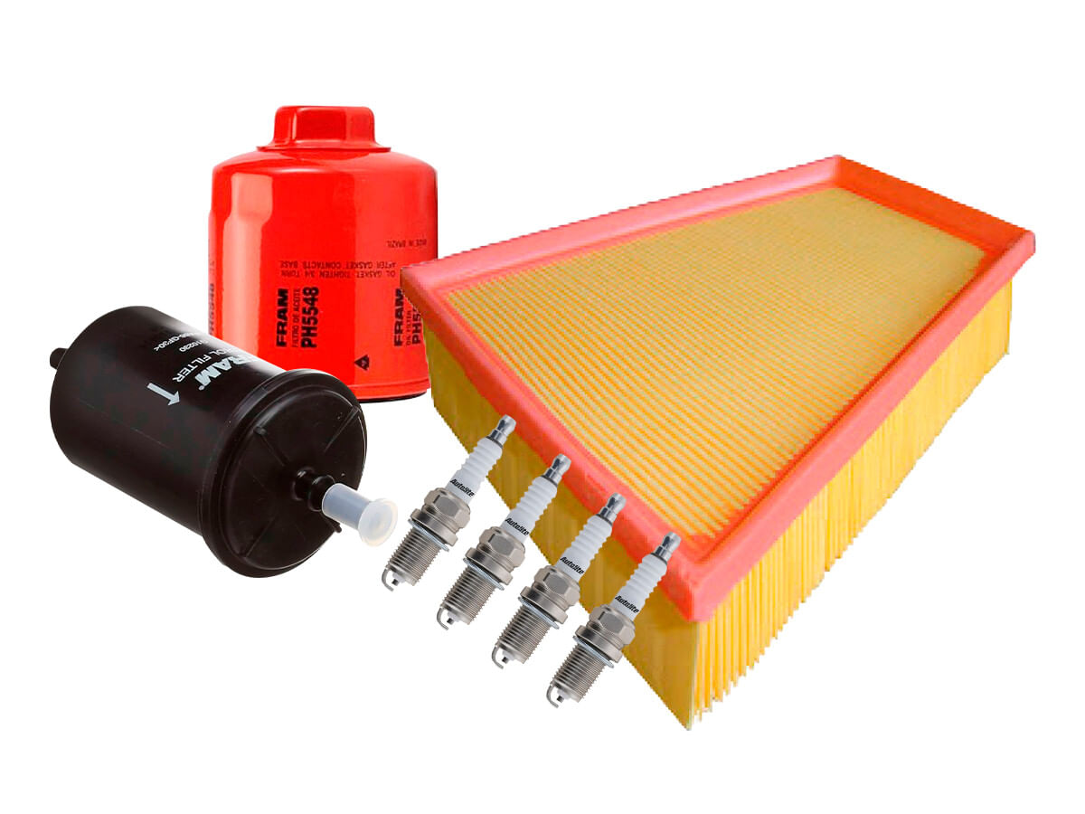 Kit De Bujías Cobre, Filtro De Aire, Filtro De Aceite Y Filtro De Combustible (7 Piezas)