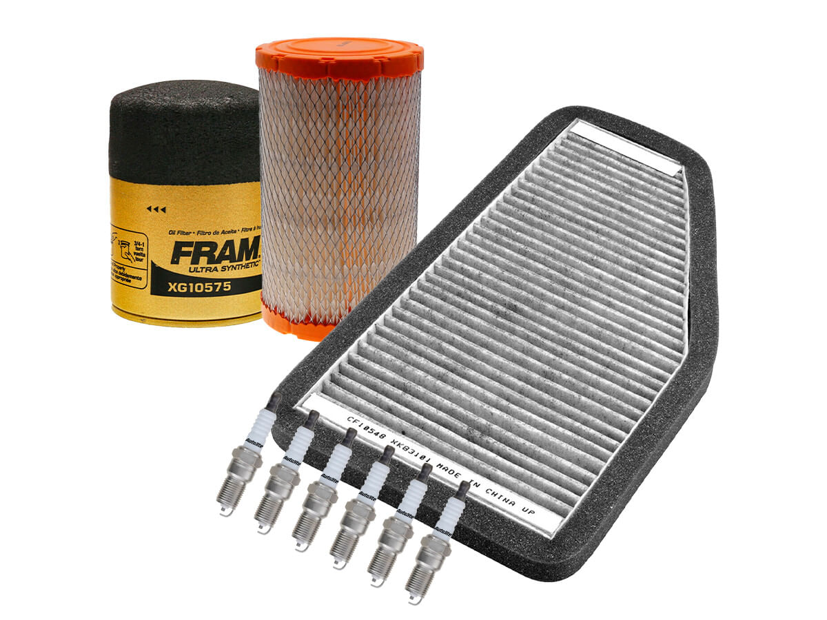 Kit De Bujías Platino, Filtro De Aire, Filtro Para Aceite Sintético Y Filtro De Cabina (9 Piezas)