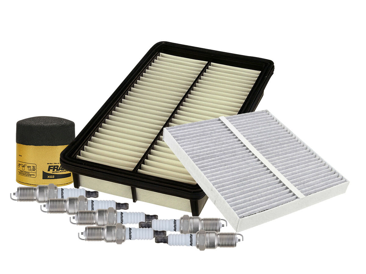 Kit De Bujías Platino, Filtro De Aire, Filtro Para Aceite Sintético Y Filtro De Cabina (9 Piezas)