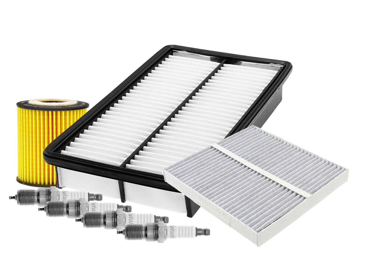 Kit De Bujías Platino, Filtro De Aire, Filtro De Aceite Y Filtro De Cabina (7 Piezas)