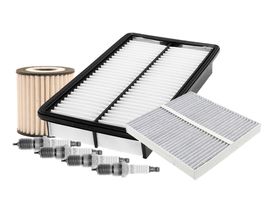 Kit De Bujías Platino, Filtro De Aire, Filtro Para Aceite Sintético Y Filtro De Cabina (7 Piezas)