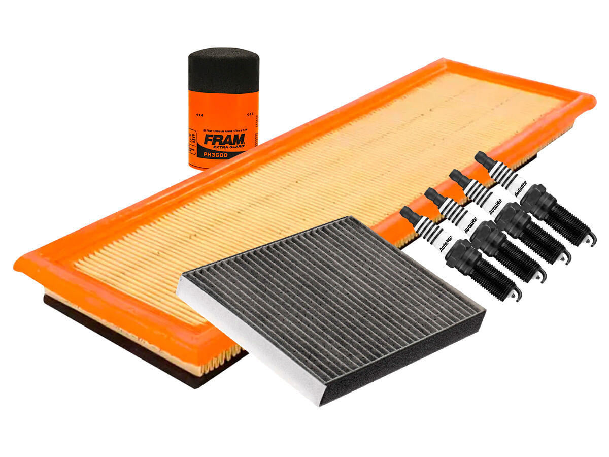 Kit De Bujías Platino, Filtro De Aire, Filtro De Aceite Y Filtro De Cabina (7 Piezas)