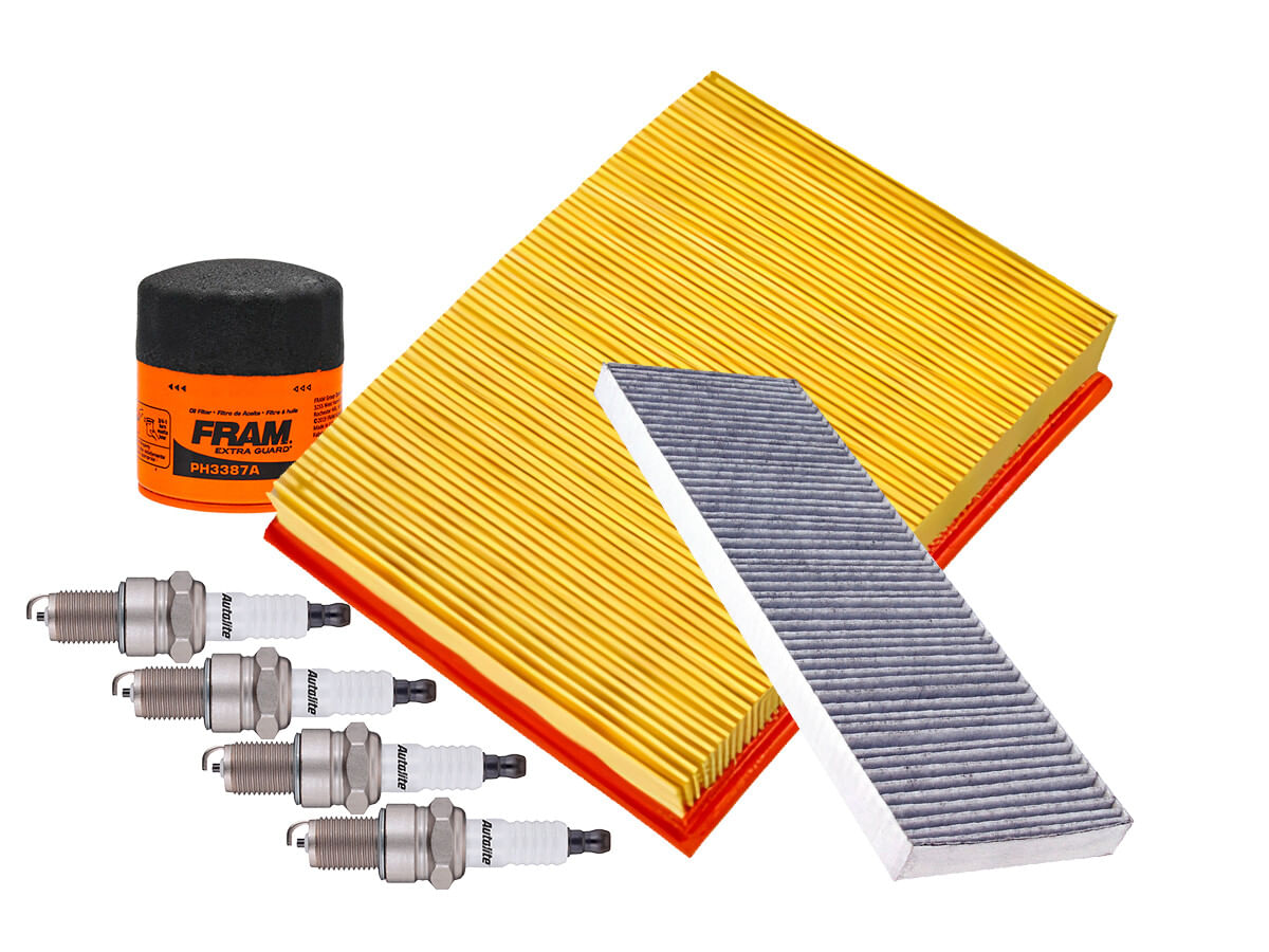 Kit De Bujías Platino, Filtro De Aire, Filtro De Aceite Y Filtro De Cabina (7 Piezas)