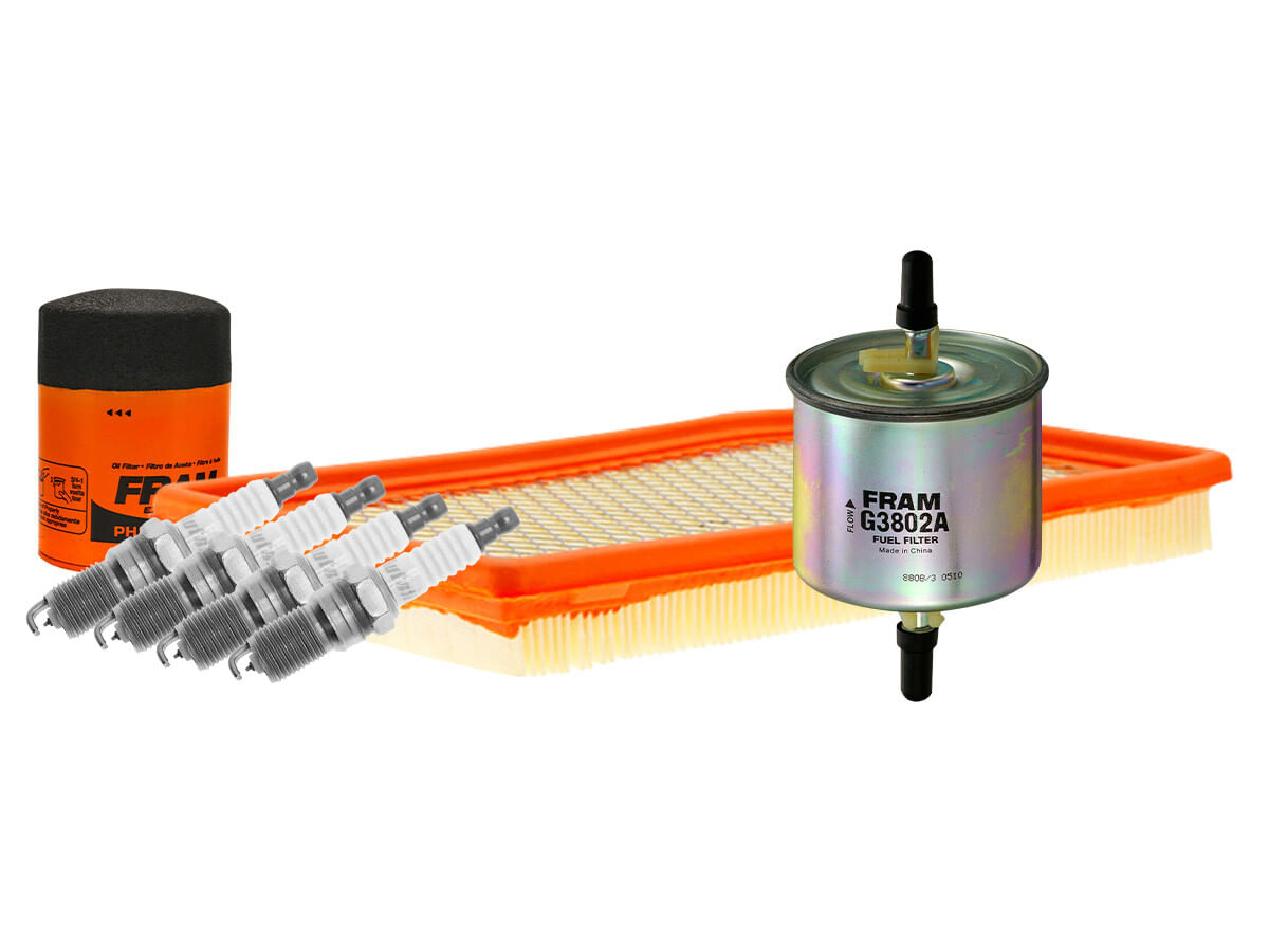 Kit De Bujías Doble Platino, Filtro De Aire, Filtro De Aceite Y Filtro De Combustible (7 Piezas)