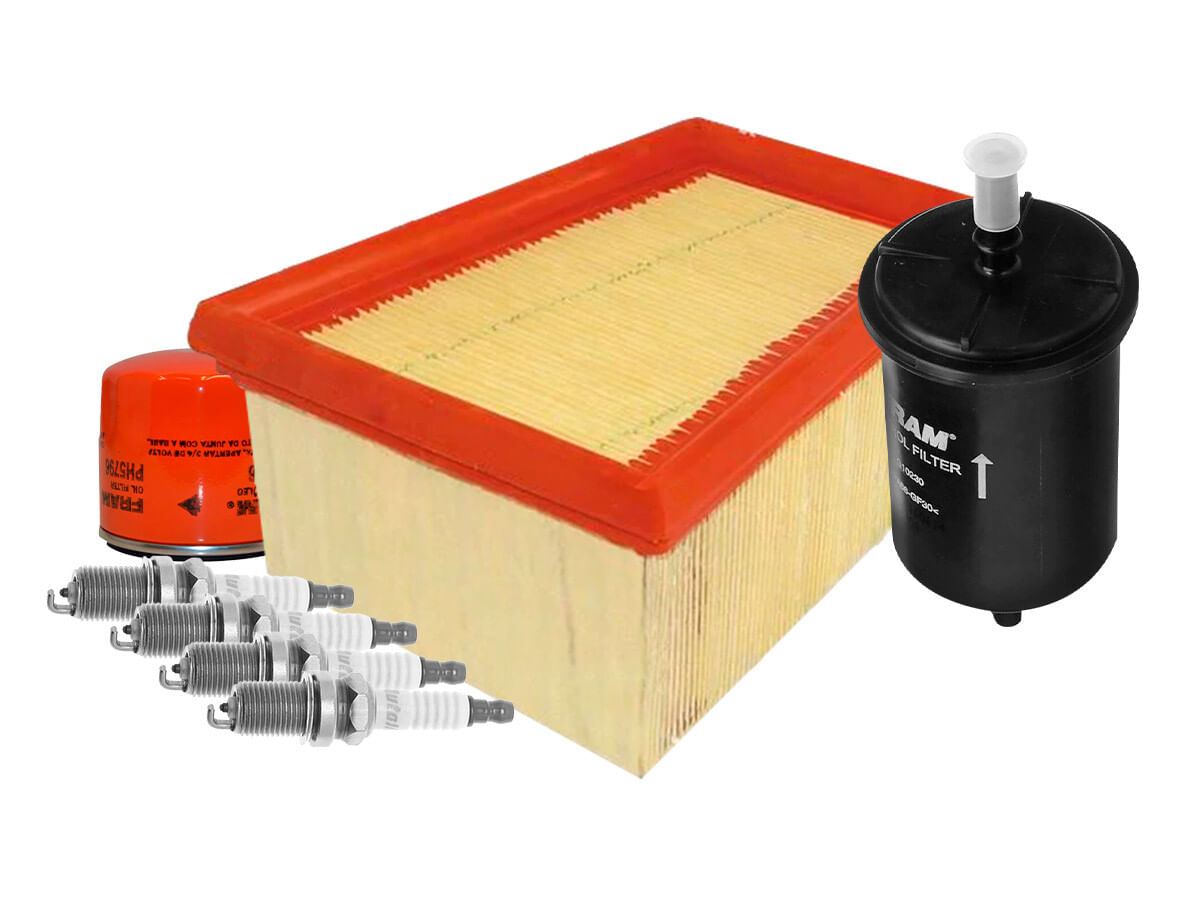 Kit De Bujías Doble Platino, Filtro De Aire, Filtro De Aceite Y Filtro De Combustible (7 Piezas)