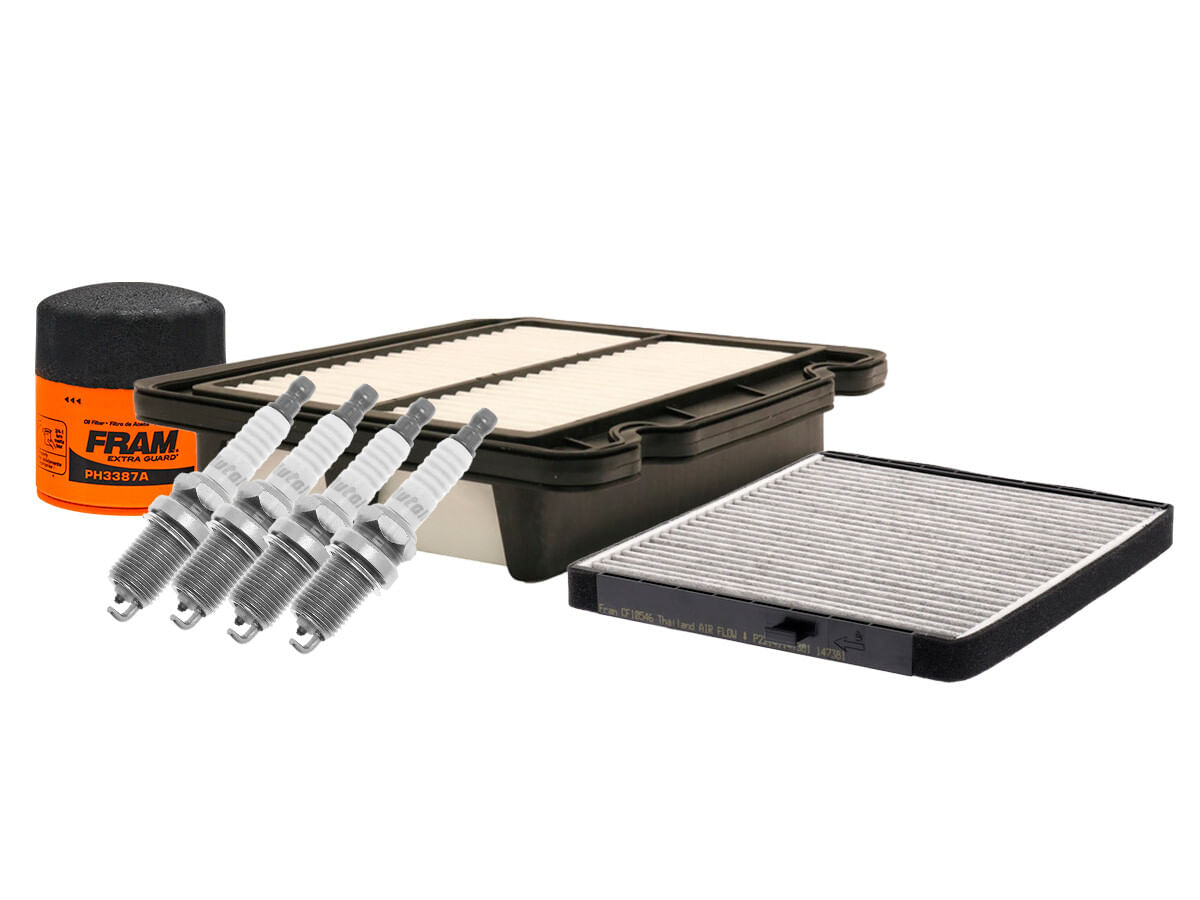 Kit De Bujías Doble Platino, Filtro De Aire, Filtro De Aceite Y Filtro De Cabina (7 Piezas)