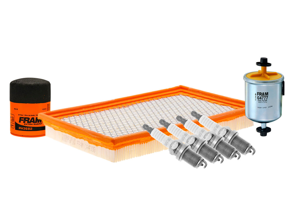 Kit De Bujías Doble Platino, Filtro De Aire, Filtro De Aceite Y Filtro De Combustible (7 Piezas)