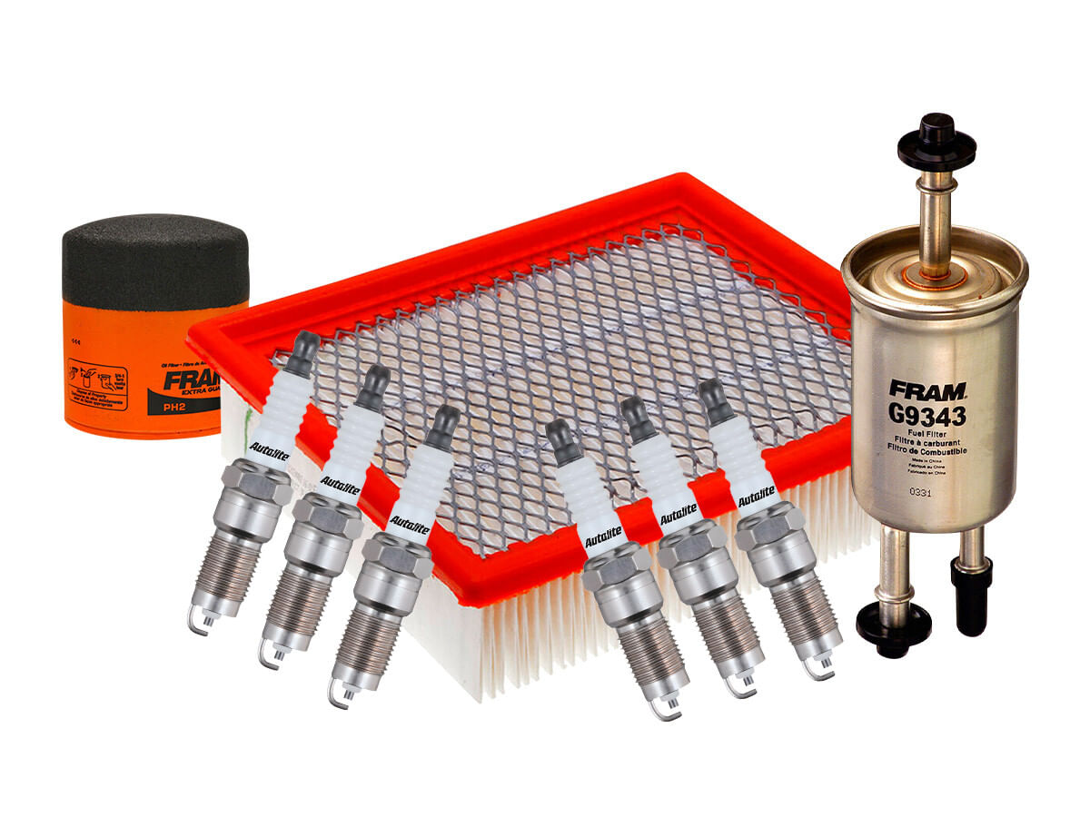 Kit De Bujías Doble Platino, Filtro De Aire, Filtro De Aceite Y Filtro De Combustible (9 Piezas)