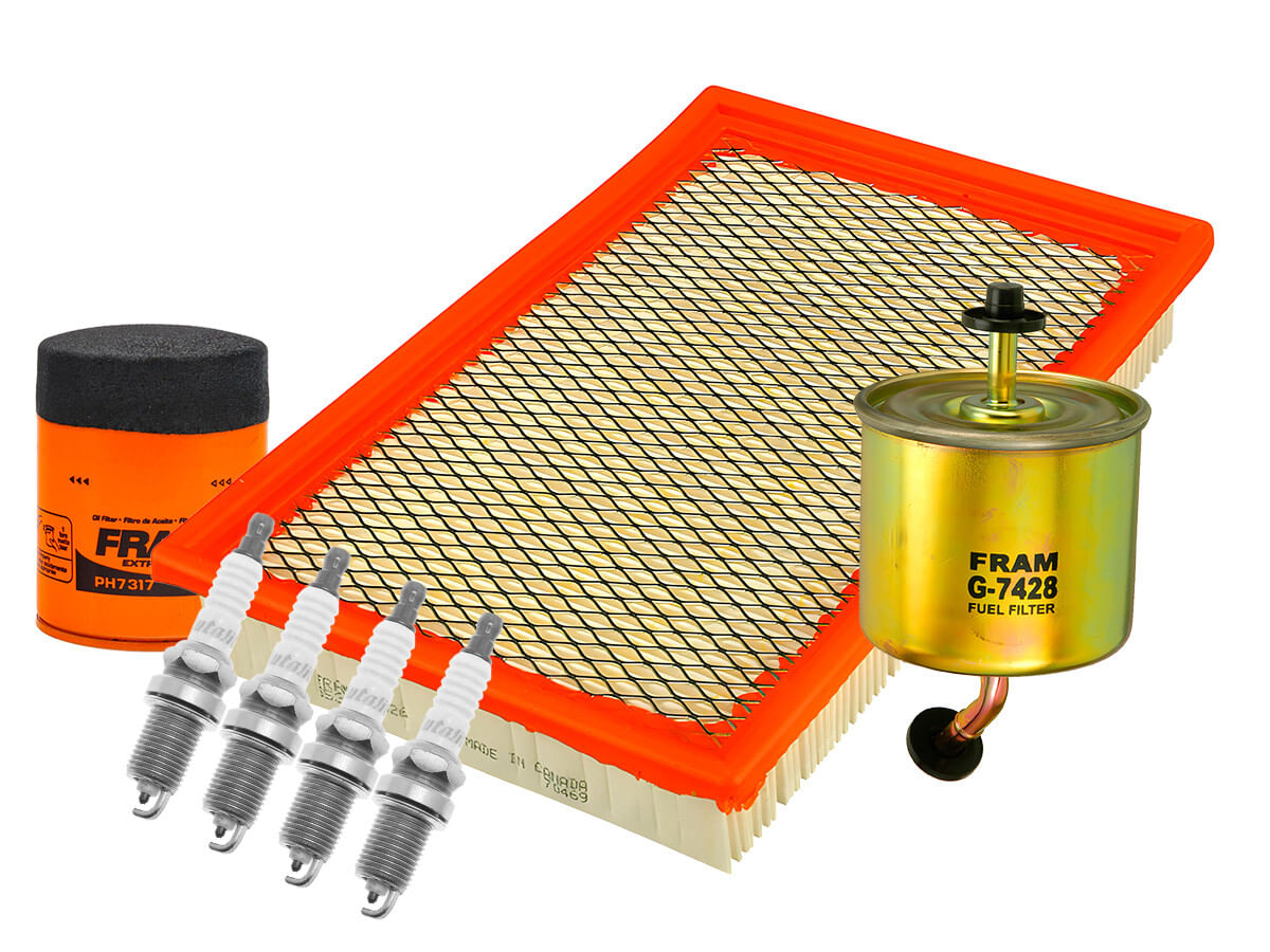Kit De Bujías Doble Platino, Filtro De Aire, Filtro De Aceite Y Filtro De Combustible (9 Piezas)