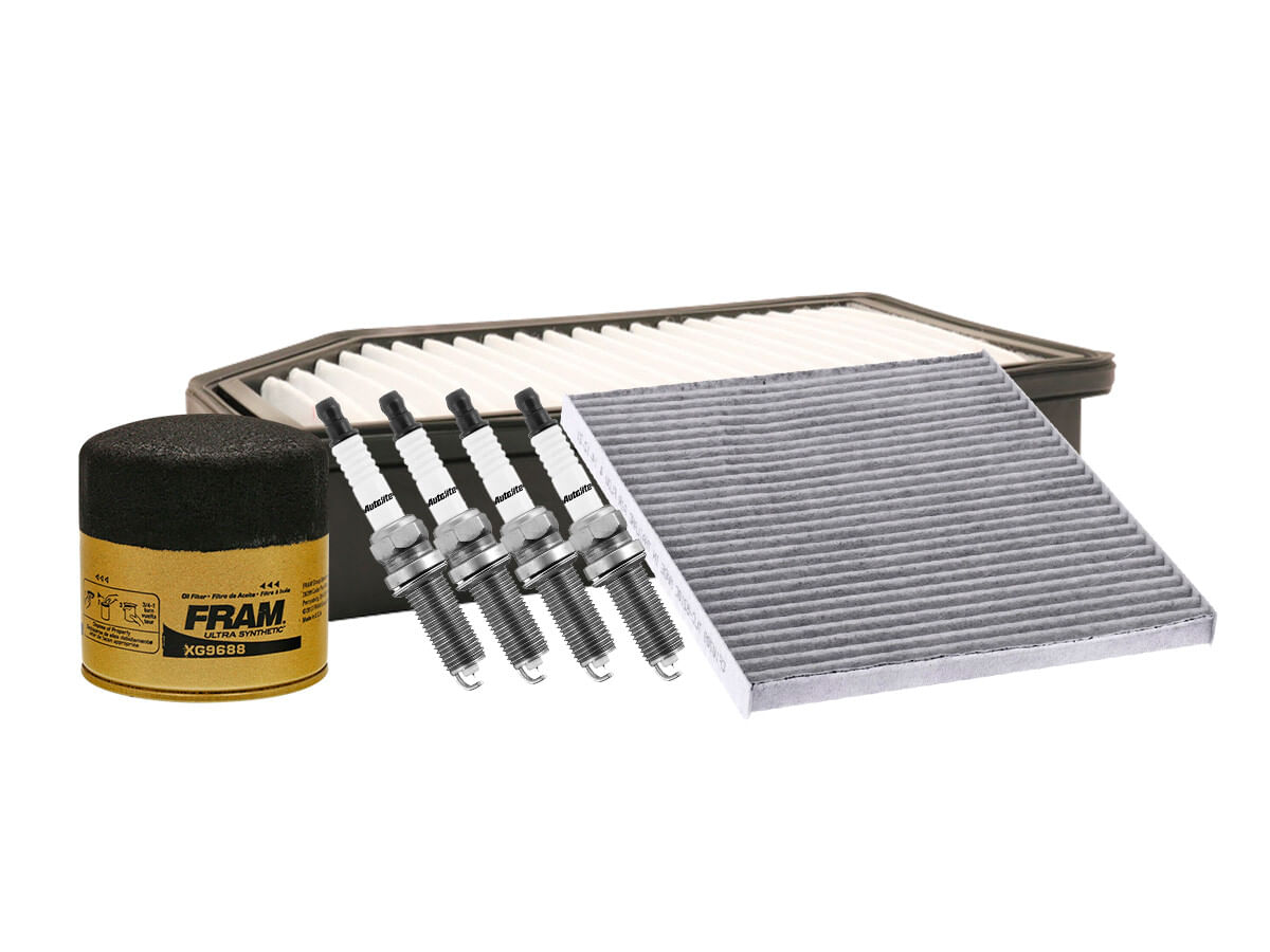 Kit De Bujías Doble Platino, Filtro De Aire, Filtro Para Aceite Sintético Y Filtro De Cabina (7 Piezas)