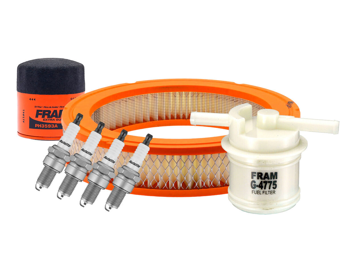 Kit De Bujías Doble Platino, Filtro De Aire, Filtro De Aceite Y Filtro De Combustible (7 Piezas)