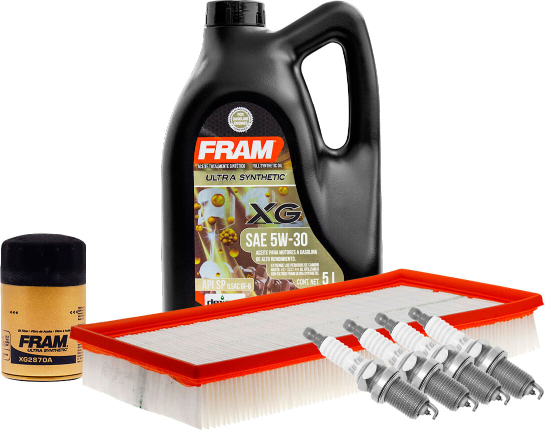 Kit De Afinación Con Aceite 5W30 Sintético, Bujías Iridio Y 2 Filtros (7 Piezas)