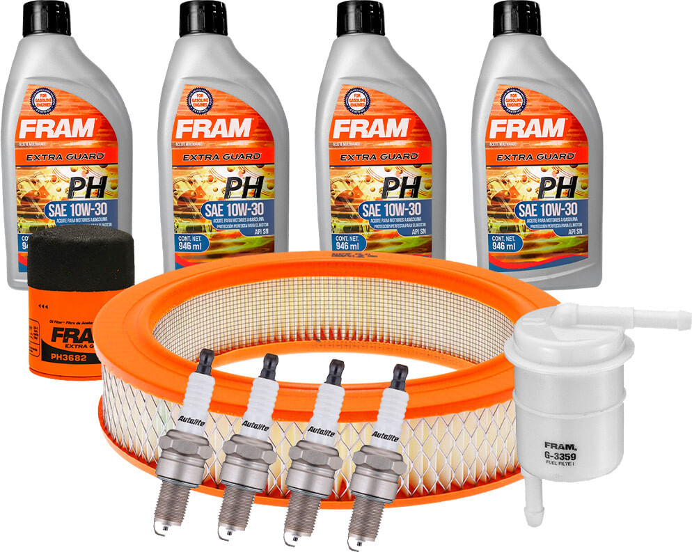 Kit De Afinación Con Aceite 10W30 Mineral, Bujías Platino Y 3 Filtros (11 Piezas)