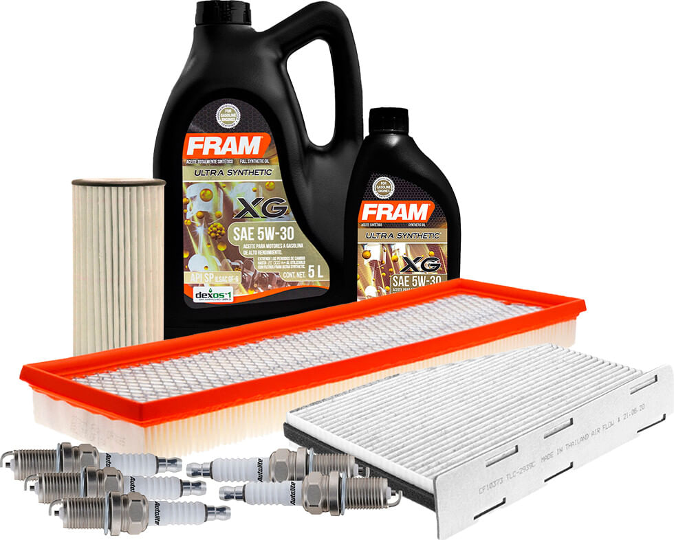 Kit De Afinación Con Aceite 5W30 Sintético, Bujías Cobre Y 3 Filtros (10 Piezas)
