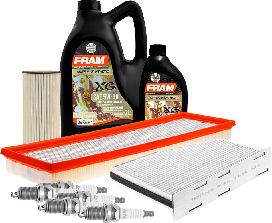 Kit De Afinación Con Aceite 5W30 Sintético, Bujías Iridio Y 3 Filtros (10 Piezas)