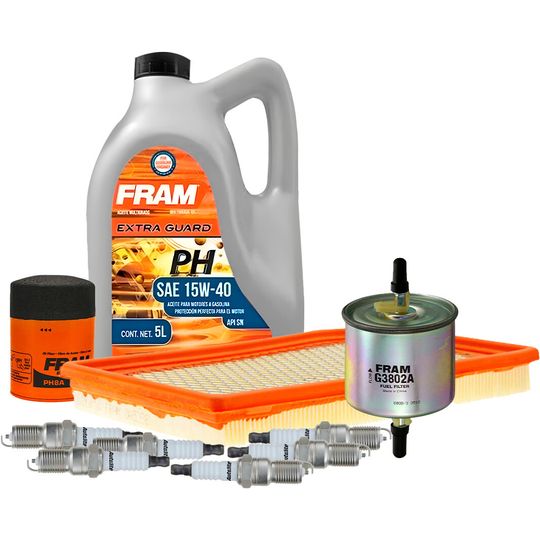 fram-autolite-kit-de-afinacion-con-aceite-15w40-mineral-bujias-cobre-y-3-filtros-10-piezas-ford-aerostar-1986-aerostar-v6-2-8l-v6-3-0l-0